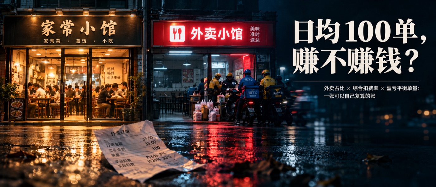 同样日均100单,为什么有的店赚钱、有的店亏钱